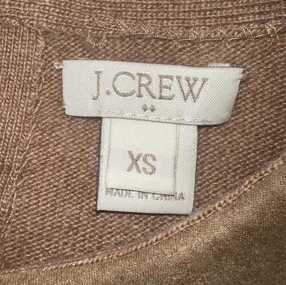J. Crew Factory Herringbone Peter Pan Collar Sweater in Camel Brown Sz XS - Image 4 of 4