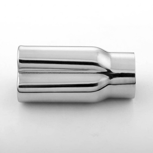 2.25" Inlet 304 Stainless Steel Exhaust Tip Heart Shaped 6" Long 3"x2.5" Out - Picture 5 of 6