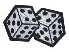 Dice Applique Games Gambling embroidered 3in iron-on patch 2996