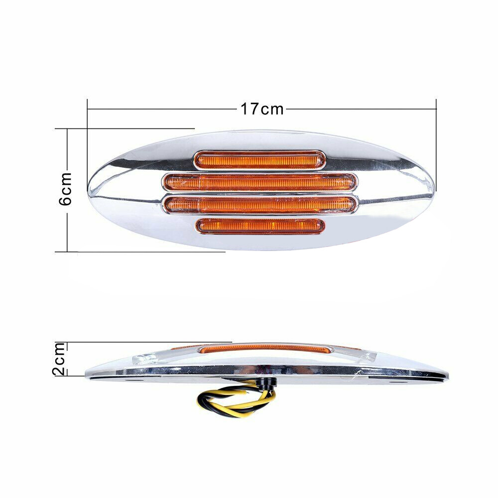 10 X Amber 12V Thin Side Marker Lights Clearance 24 LED Chrome - Foto 8