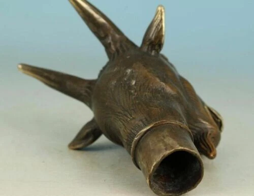 Coleção Bronze Cabeça de Cabra Esculpida à Mão Cabeça de Cana-de-Açúcar - - Imagem 4 de 4