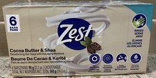 Zest Bar Soap Cocoa Butter & Shea Moisturizing 6 Bars Sealed Indulging Moisture