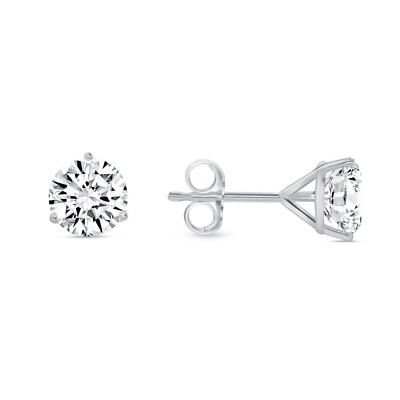 1,5 ct runde Lab Created Grown Diamond Ohrringe 950 Platin E/VVS Martini Push