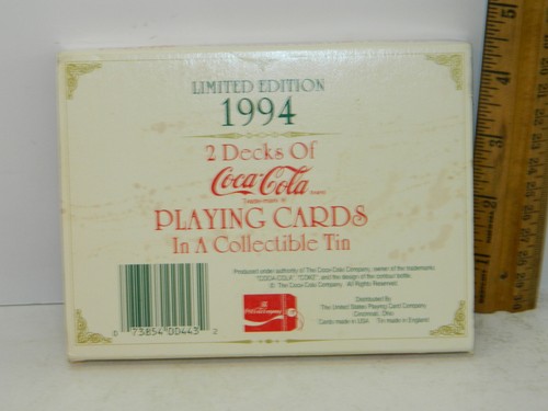 COCA COLA Santa Claus Playing Cards 2 Decks NEW in Collector Tin Vintage 1994 - Picture 3 of 7