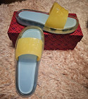 TORY BURCH Bubble Jelly Slides Blue Yellow Size 5 Waterproof  (New in Box) — photo 2