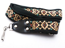 Vintage Geometric Tapestry Camera strap 36" jacquard, tan black red blue
