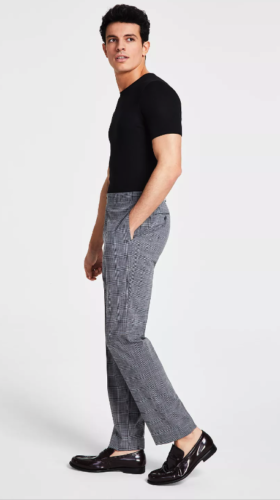 Calvin Klein Mens Slim Fit Plaid Dress Pants Gray 34 x 34 - Picture 1 of 4