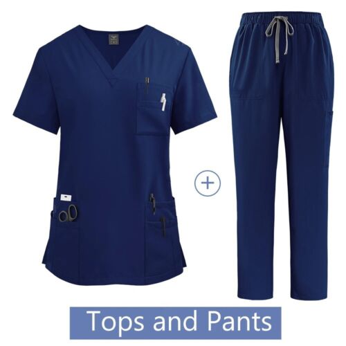Medical Uniform Scrub Hospital Working Scrubs Set Nursing Scrub Uniforms Women - Picture 15 of 16