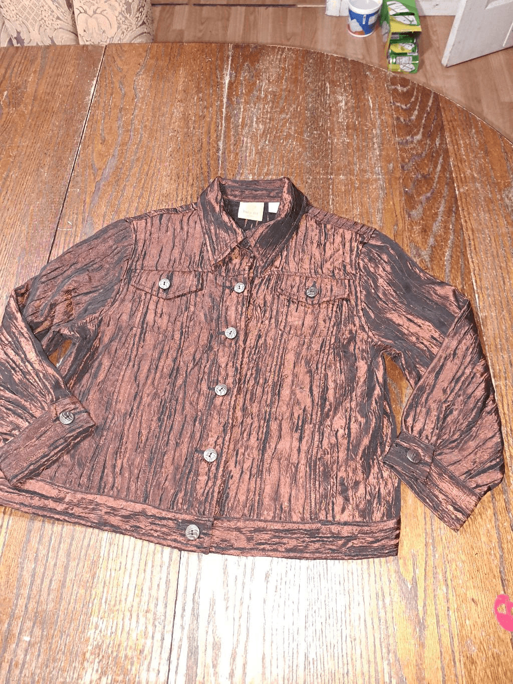 10P Ruby Rd Petite Copper Black Button Front Blaz… - image 4