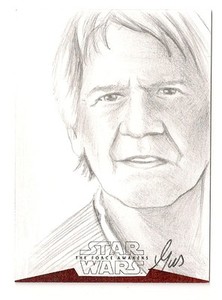 Details About 2015 Topps Star Wars The Force Awakens Series 1 Han Solo Sketch 11 By Gus Mauk