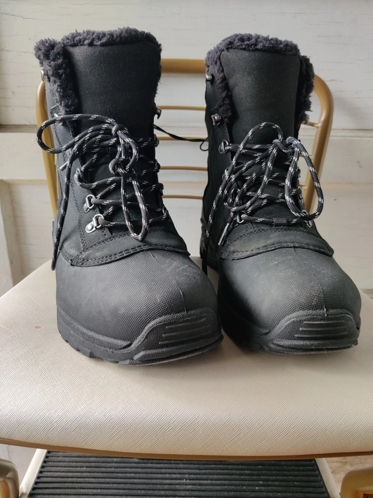 NWT ALL IN MOTION MEN'S BLACK WATERPROOF SNOW WINTER BOOTS SIZE 9