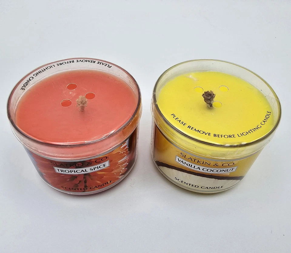 Свечи Bath Body Works Slatkin Vanilla кокосовые и тропические специи 1,6 унции 2 обета - Изображение 2 из 4