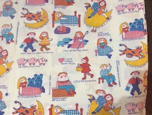 Vintage Fairy Tale Curtains / Valance / Fabric - Child Room - 4 Panels - Picture 2 of 4