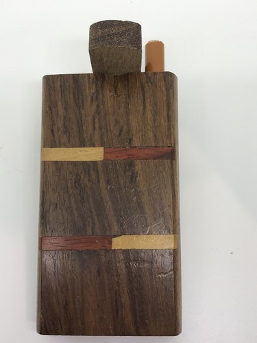 3” METAL ONE HITTER PIPE TOBACCO SMOKING STASH BOWL USA 4" WOODEN DUGOUT BOX SET - Picture 6 of 12