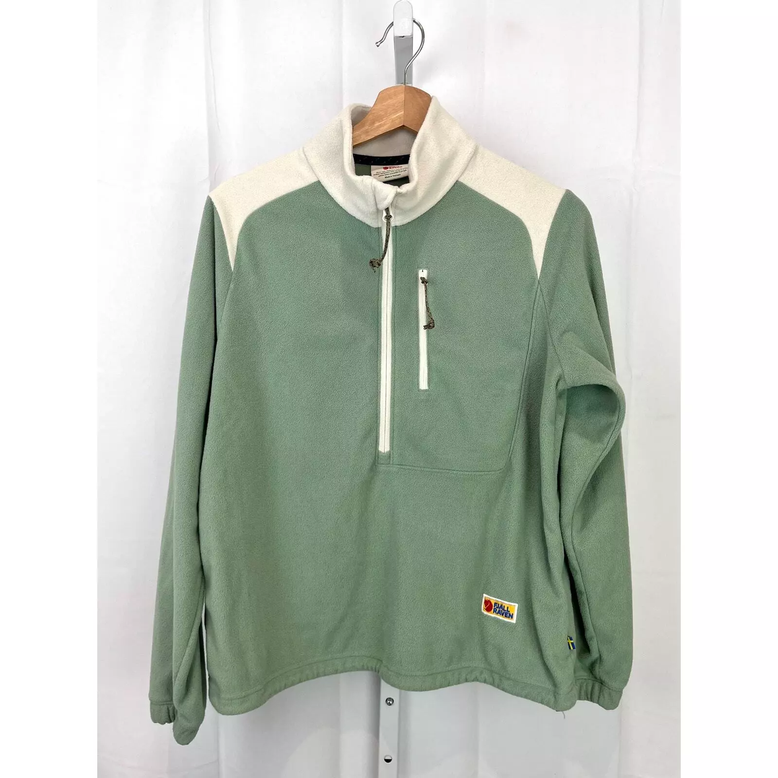 fjallraven vardag lite fleece 1/2 zip pullover top ivory shirt