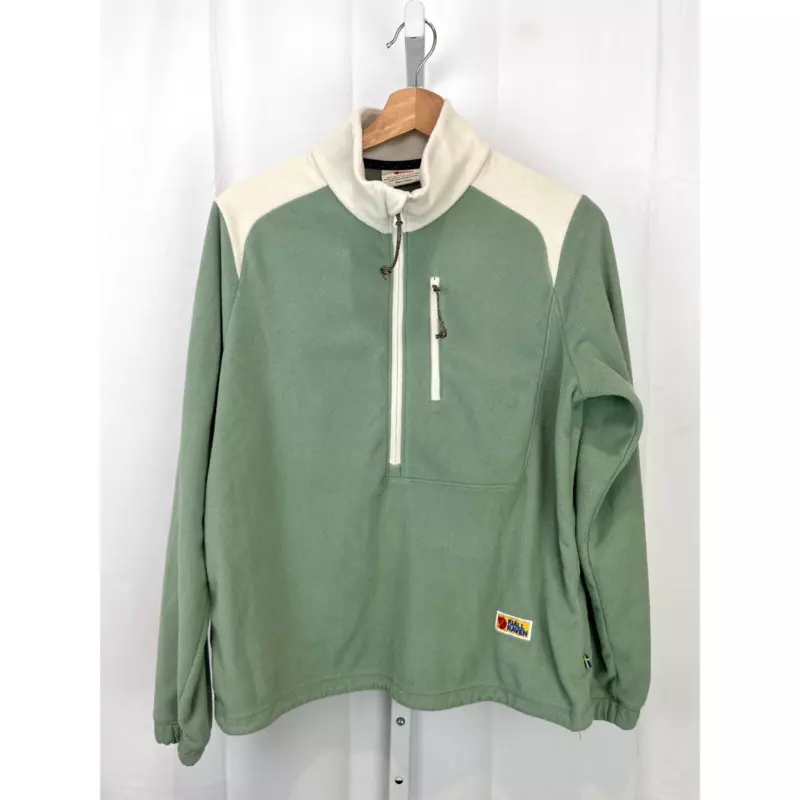 fjallraven vardag lite fleece 1/2 zip pullover top ivory shirt