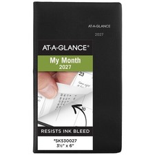 At-A-Glance 2027 DayMinder Monthly Planner Pocket 3-1/2"x6" Black Office School