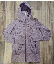 Lululemon Stride Jacket Heather Black Cherry size 6 thumb holes