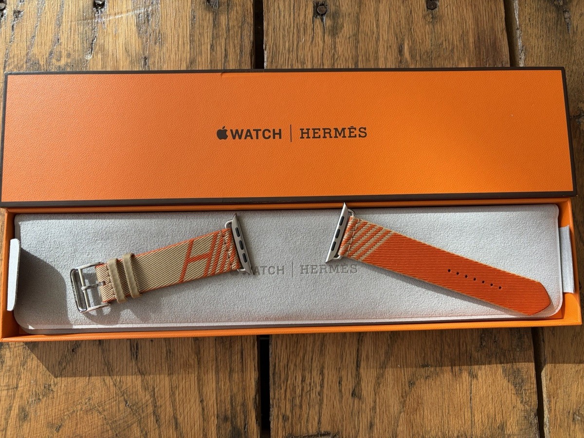 Apple Watch Hermès Jumping Single Tour Band Kraft / Orange 46/45