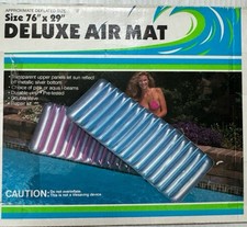 VTG 1988 Intex Deluxe Air Mat Inflatable Transparent Metallic Pool Lounge Raft