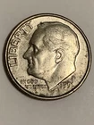 1991-P Roosevelt Dime 10 Cent Coin.  CULL