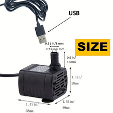 Pompa ad Acqua USB DC 3W 3.5-9V 200L/H  Sommergibile acquario