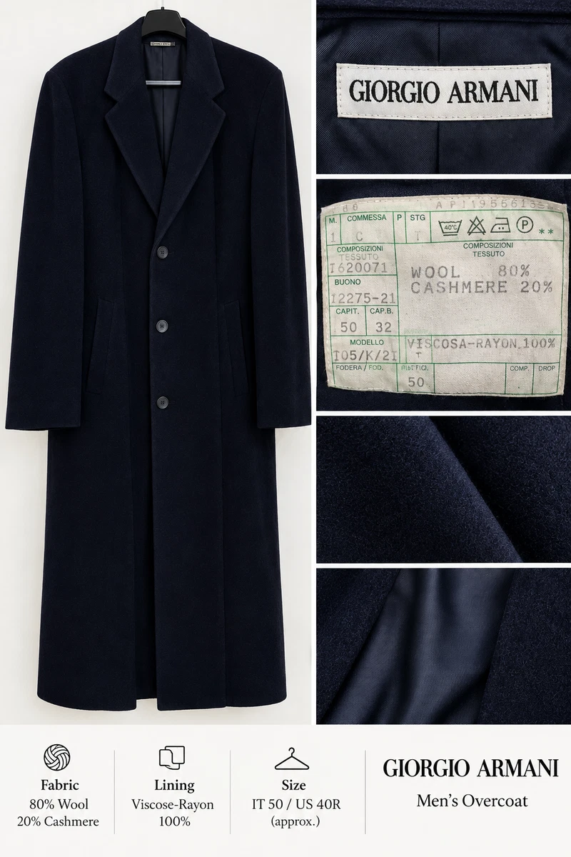 Giorgio Armani Coats, Jackets & Vests for Wool Outer Shell Men for