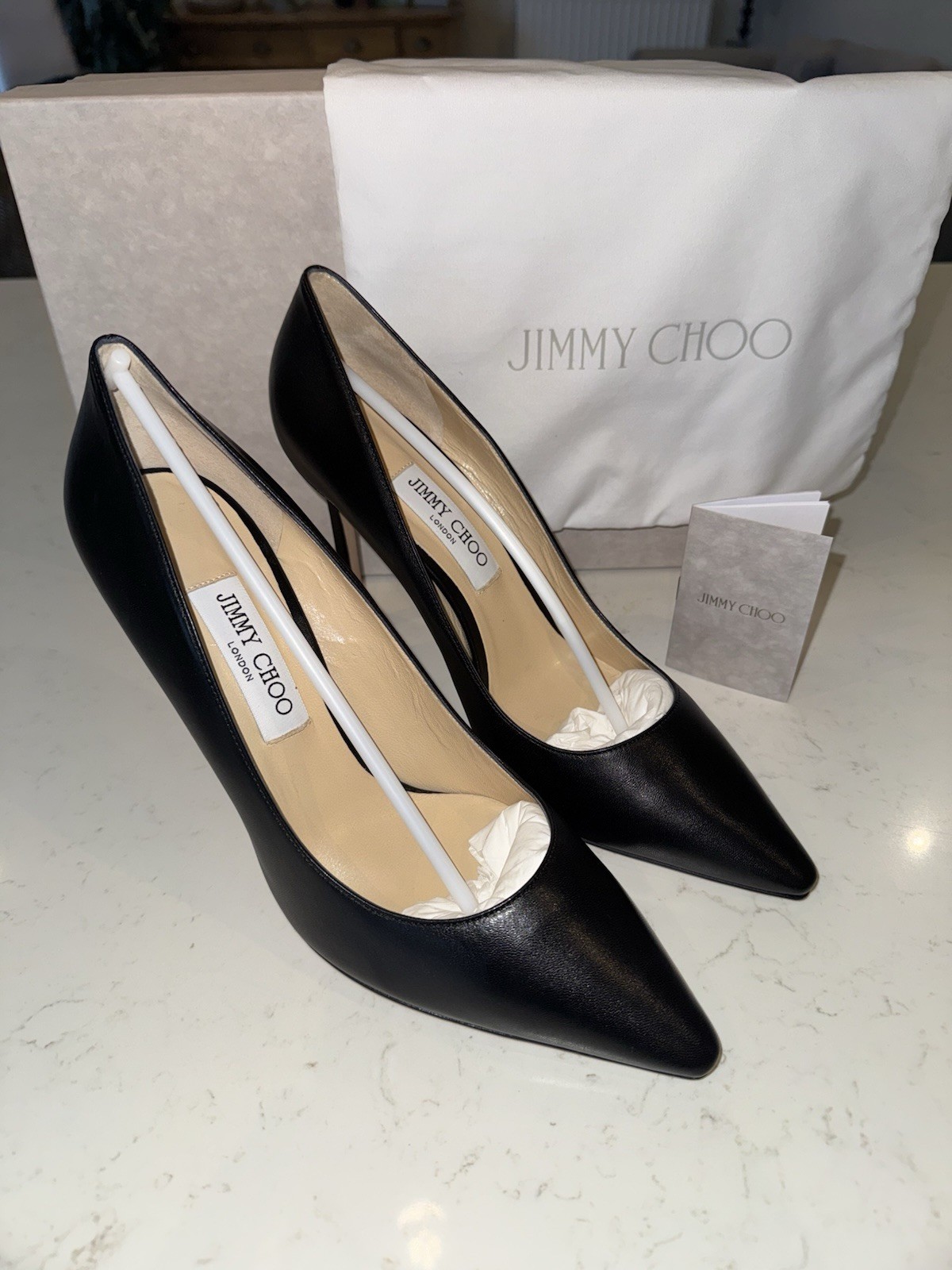 Jimmy Choo Romy 100 Black Kid Leather  EU Size 41 - UK Size 7.5