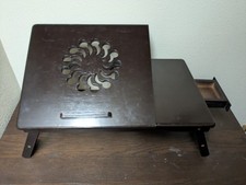 Solid wood Adjustable Laptop Stand / Reading Desk with Side Tray 21"x13"x8 10" 