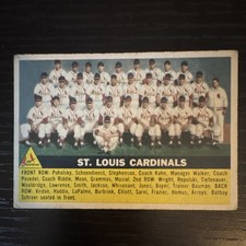 Topps 1956 St. Louis Cardinals Team Base Set #134 White Back Baseball Card