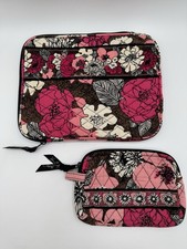 Vera Bradley Mocha Rouge Tablet/Mini iPad Case 10  x8  Floral  Small Pouch