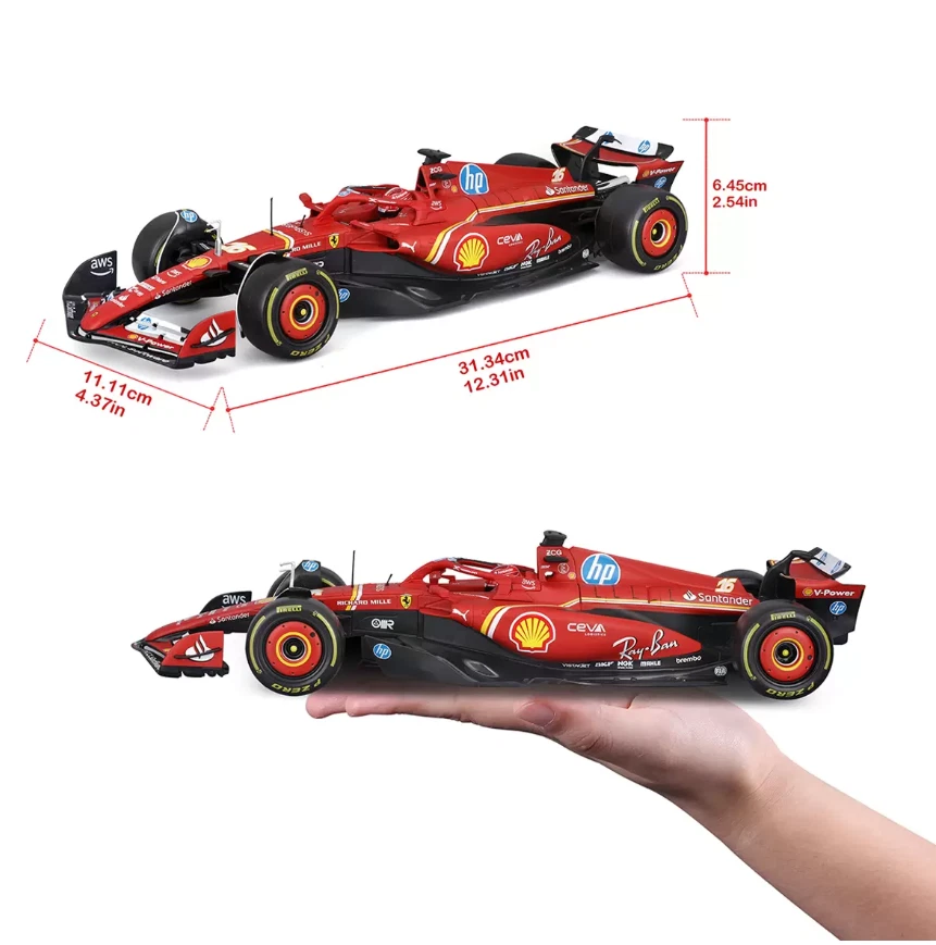 Maisto 1:18 Ferrari SF-24 Charles Leclerc 2024 Seasonal Livery Diecast Car - Image 2 of 4