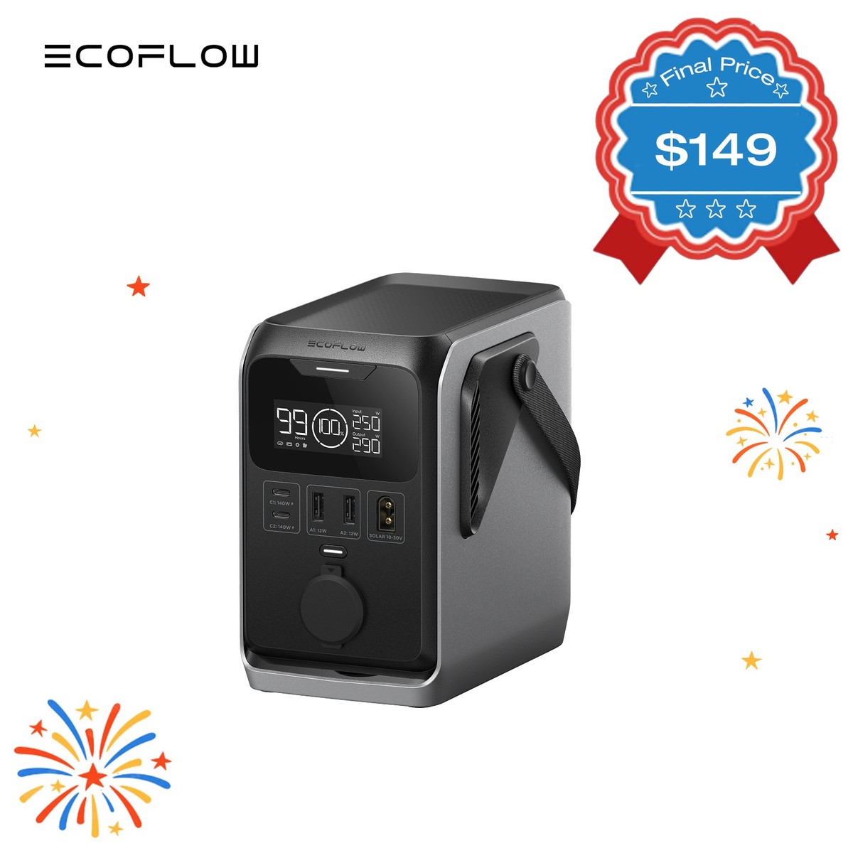 EcoFlow TRAIL 300 DC Portable Power Station 288Wh Battery 300W