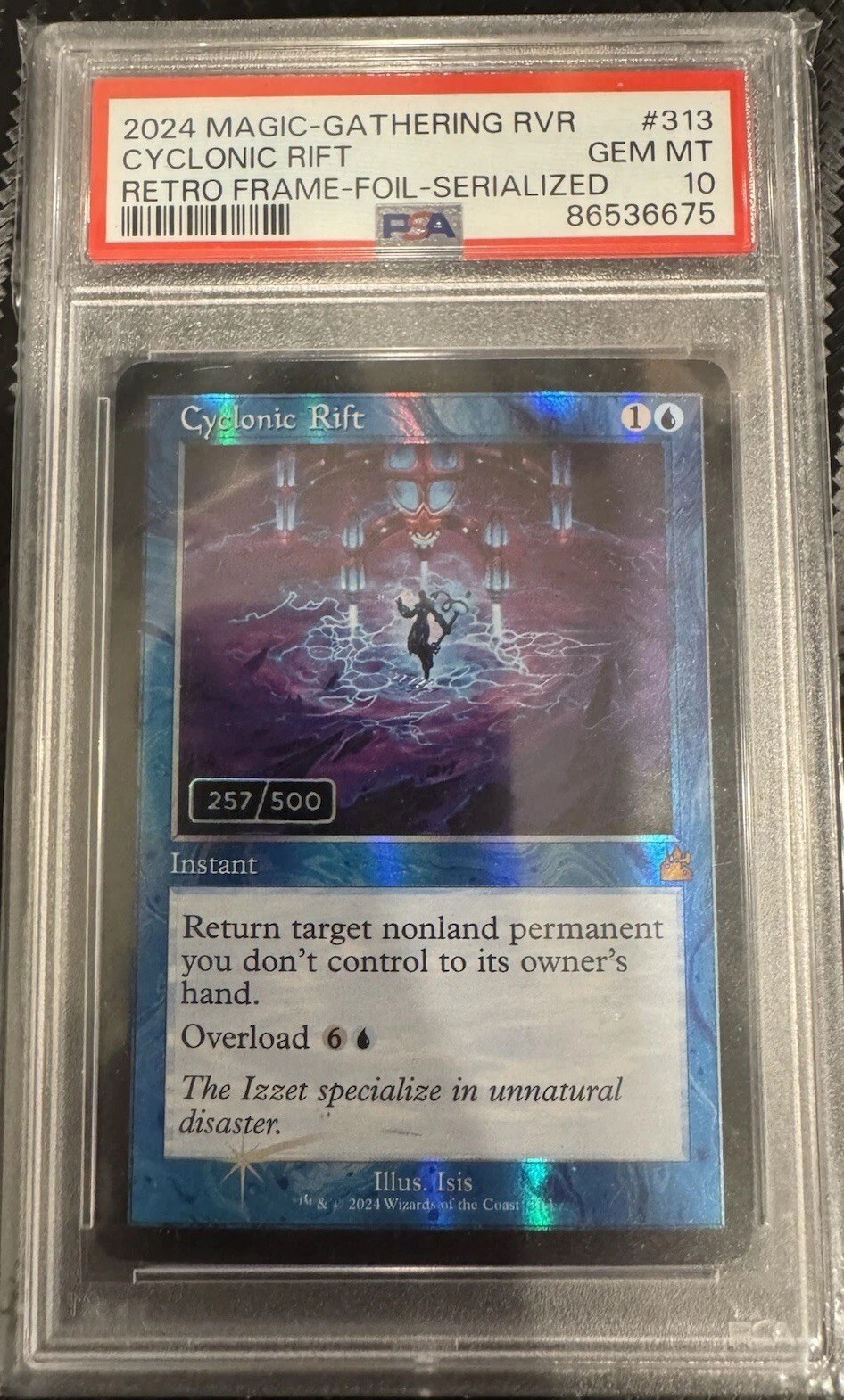 MTG Cyclonic Rift Retro Foil Serialized 257/500 Ravnica Remastered PSA 10