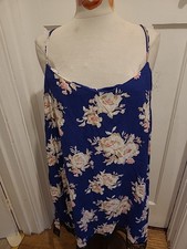 Ladies Red Herring Size 20 Royal Blue Floral Sleeveless Nightwear