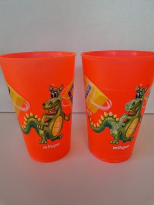 2x Vintage  Milupa Becher Trinkbecher Motiv DRACHE Retro