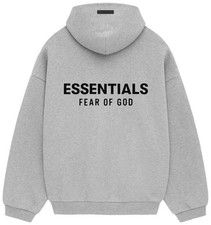 Fear of God Essentials Hoodie 2024 Black and Light Heather Gray Authentic XS-2XL