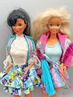 BK~ LOT #14 DRESSED BARBIE DOLL LOT 2 1989 WESTERN FUN NIA VINTAGE