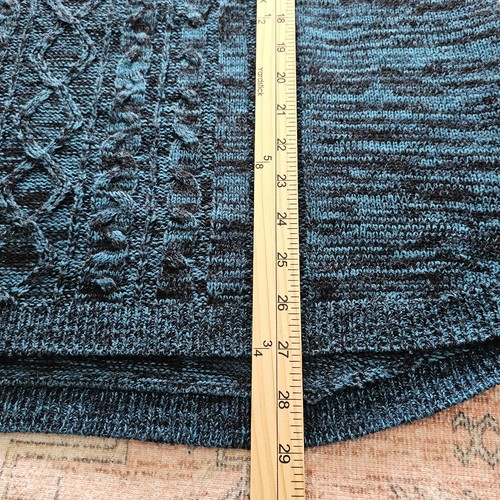 Suéter Y2K Azul y Negro 2X Tejido con Cable Manga 3/4 Pullover Top CAPAS Moody - Imagen 8 de 8
