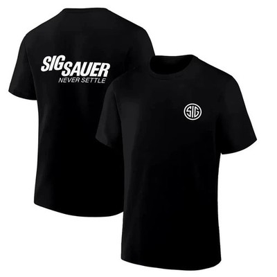 Men's Short Sleeve T-Shirt   Sig Sauer 'Never Settle' Graphic, Logo Tee