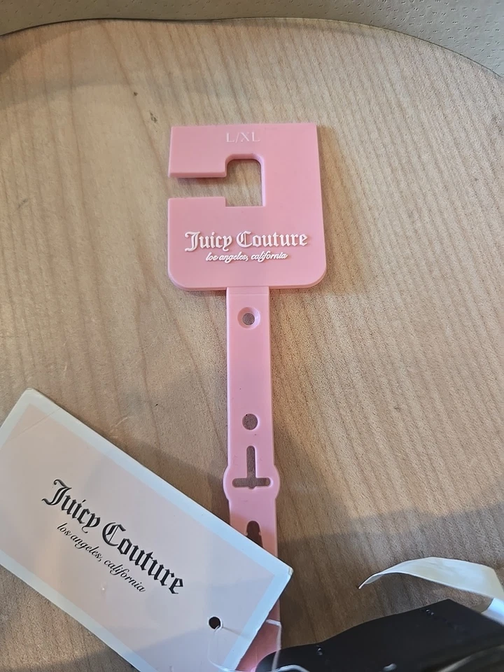 Cinturón Juicy Couture Hebilla Corazón Negro Poliuretano Tono Dorado Acentos Mujer L/XL Foto 3 de 3