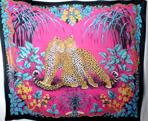 HERMES シルクモスリン ストール ジャングル・ラブ ピンク 60×170 Hermes Jungle Love | eBay