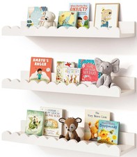 Scalloped Shelves, Nursery Book Shelves, Floating Book Shelves for Wall, Toddle