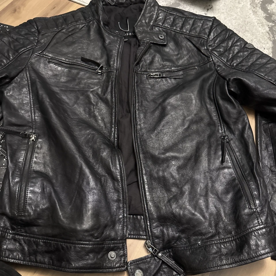 Lederjacke Jekopolo Gr XL Motorradjacke Vintagejacke Bikerjacke - Bild 4 von 4