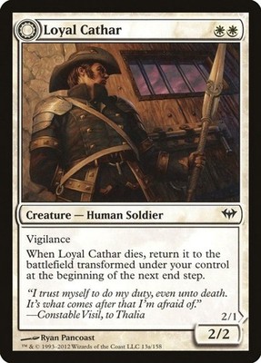 2012 Magic: The Gathering: Dark Ascension - Loyal Cathar (#13, C, Near Mint)