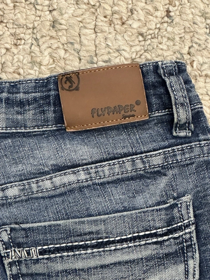 Pantalones de mezclilla Flypaper para niños talla 14 cintura recta ajustable Foto 3 de 4