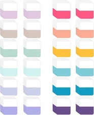 Sticky Tabs for Notebooks, 240 Pcs Colored Book Sticky Index Tabs 1 Inch Writabl