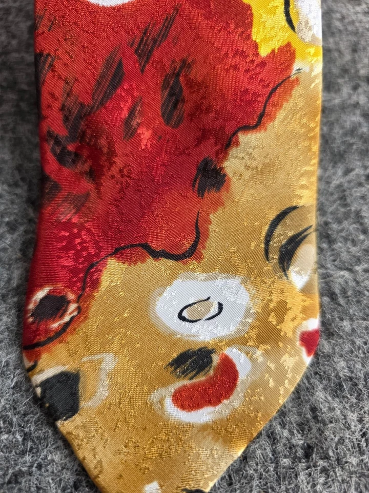 Corbata Jordache Para Hombre Vintage Estampado Abstracto Multicolor Rojo Amarillo Azul 100% Poliéster Foto 2 de 4