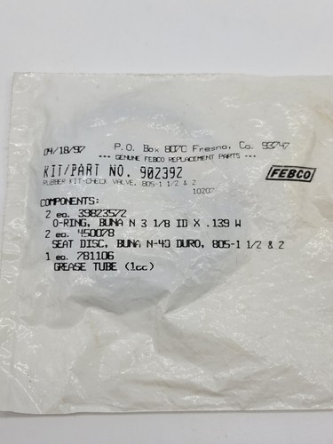 FEBCO 902392 Genuine Replacement Kit - Check Rubber Kit 805-1 1/2 & 2