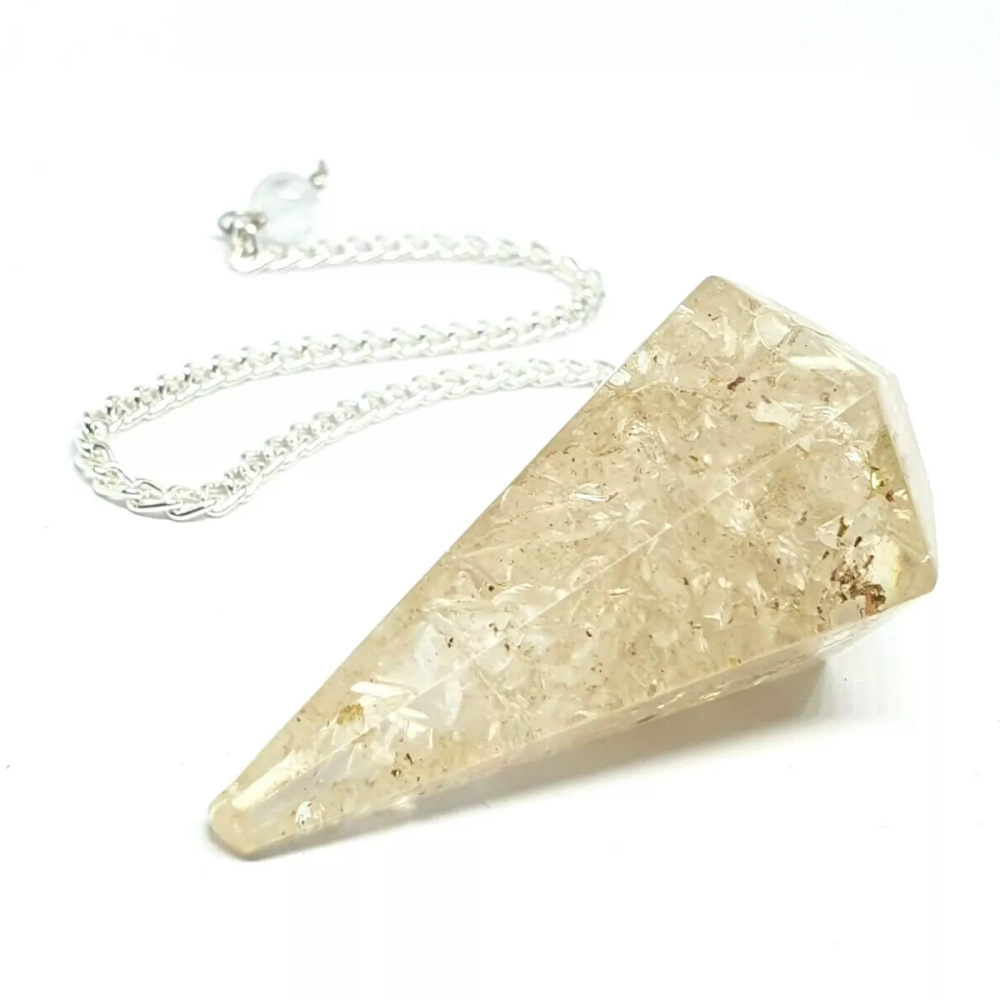 Quartz Pendulum Dowser Orgone Gemstone Crystal EMF Protection Dowsing Point